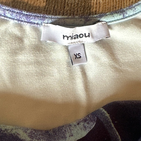 Miaou Burnout Blue Mini Cowl Neck Ginger Dress - Picture 3 of 4